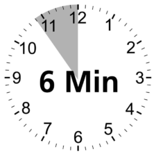 Un orologio indica 6 minuti alle 12