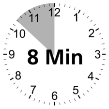 Un orologio indica 8 minuti alle 12