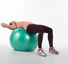 Training mit Hilfsmitteln − Swissball: Gerade Crunches