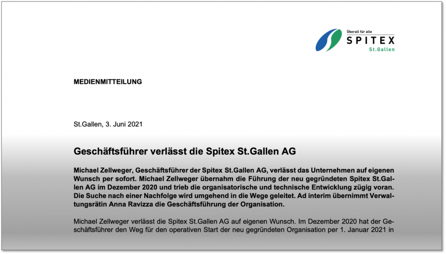 Auszug Medienmitteilung Spitex St.Gallen