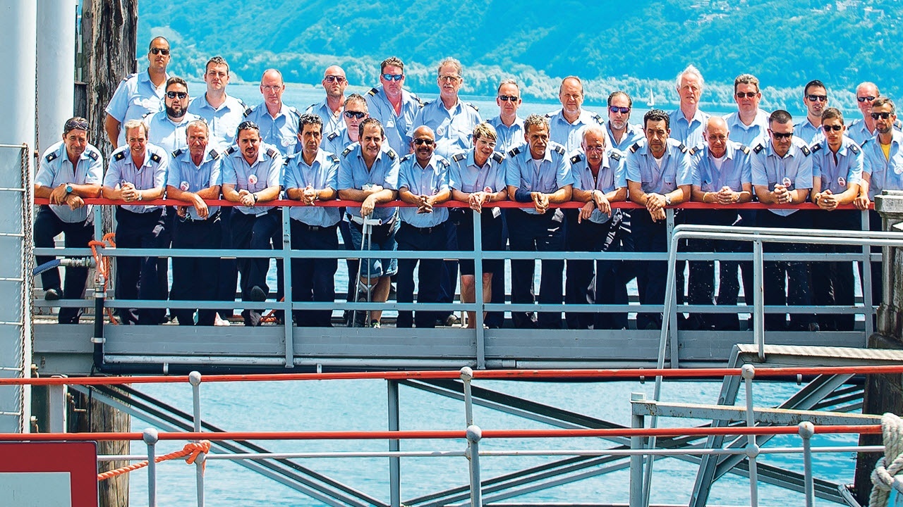 Matrosen an der Schifflände in Locarno